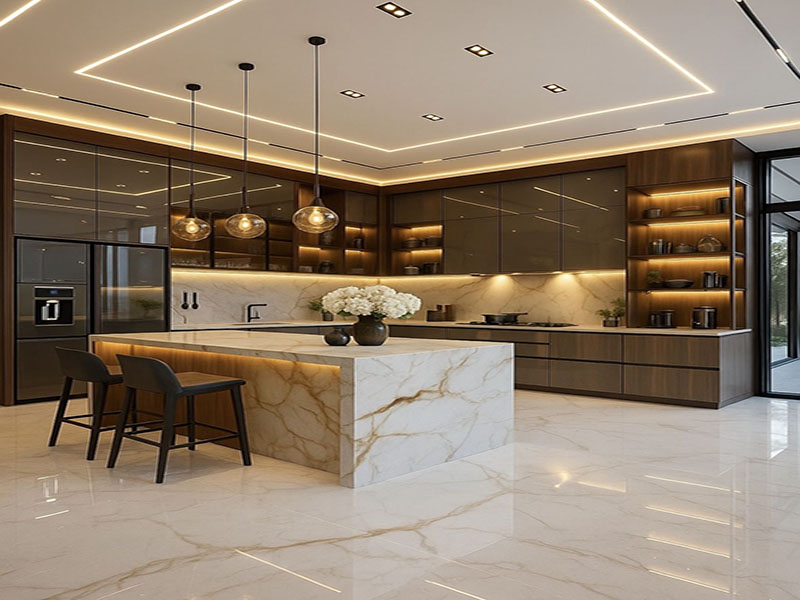 Modern Italian kitchen design with premium fittings at Greenz by Danube townhouse